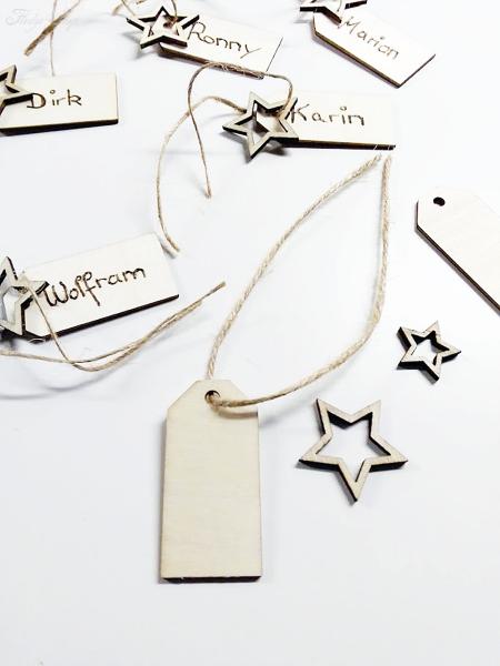 Holzschild mit Juteschnur Auswahl Stern